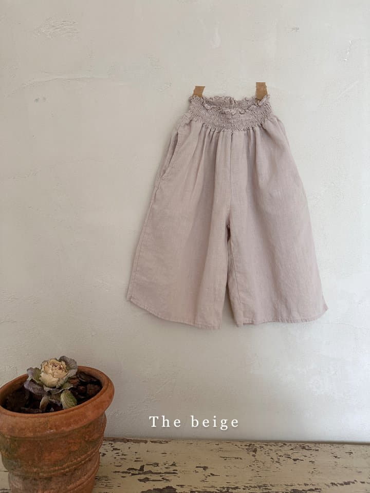 The Beige - Korean Children Fashion - #kidsshorts - Linen Long Skirt Pants - 4