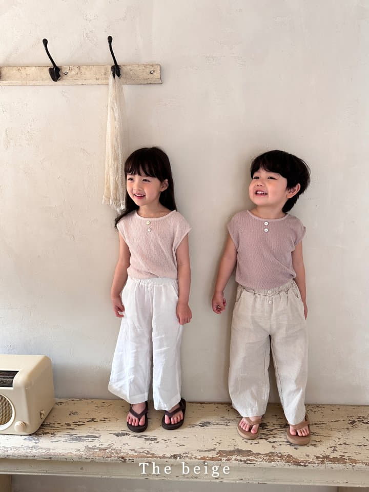 The Beige - Korean Children Fashion - #kidsstore - Linen Striaght Pants - 3