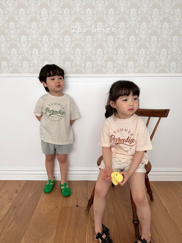 The Beige - Korean Children Fashion - #kidzfashiontrend - Stripes Slit Long Tee - 10