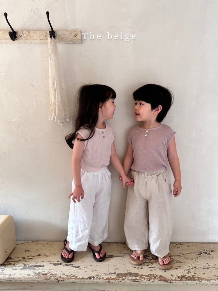 The Beige - Korean Children Fashion - #kidsstore - Linen Striaght Pants - 4