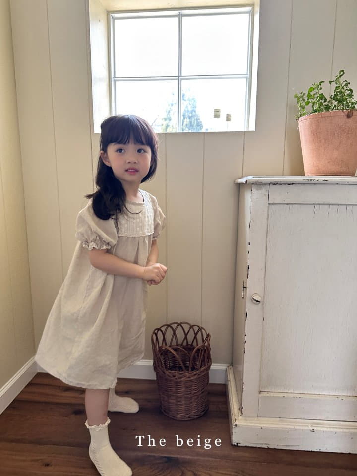 The Beige - Korean Children Fashion - #magicofchildhood - Linen Flower Embrodiery One-piece - 11