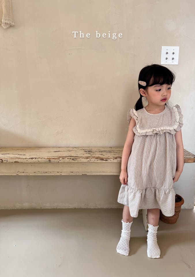 The Beige - Korean Children Fashion - #minifashionista - Stripes Lace One-piece - 6
