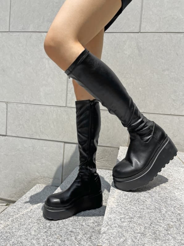 The Muse - Korean Women Fashion - #momslook - 1044 Round Long Boots