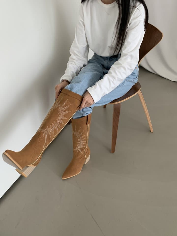 The Muse - Korean Women Fashion - #womensfashion - 1046 High Embroidery Western Long Boots  - 2