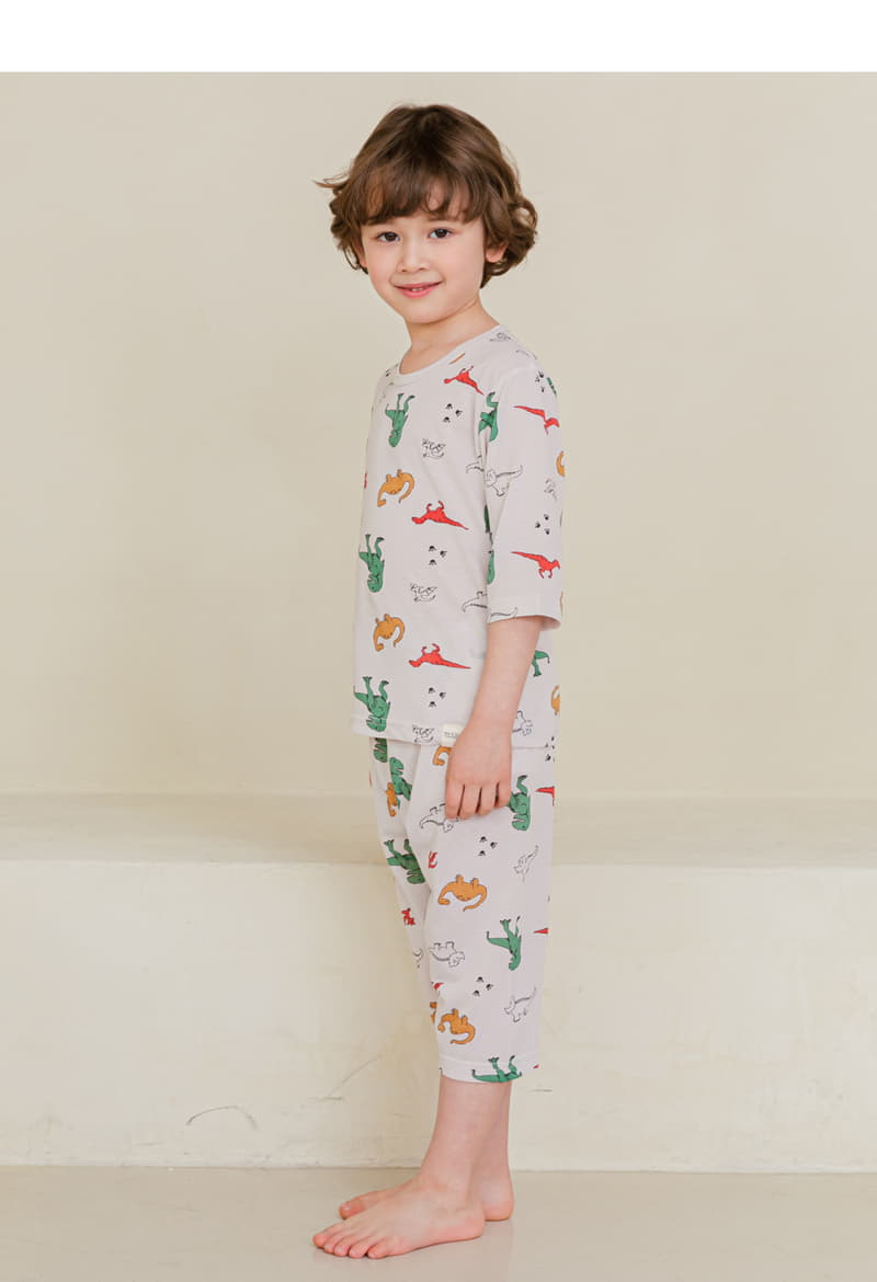 Ttasom - Korean Children Fashion - #kidsshorts - Dino Foot Print Easywear - 6
