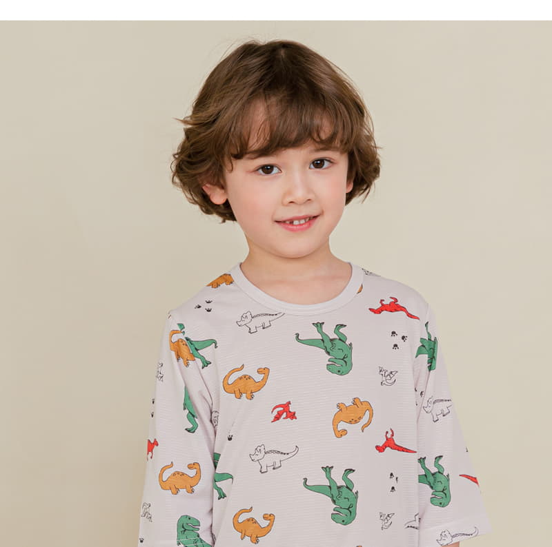 Ttasom - Korean Children Fashion - #kidsstore - Dino Foot Print Easywear - 7