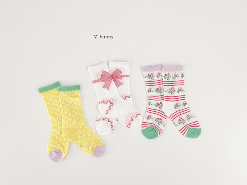 V Bunny - Korean Children Fashion - #Kfashion4kids - Ribbon String Socks Set - 10