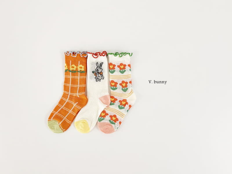 V Bunny - Korean Children Fashion - #Kfashion4kids - Carrot Rabbit Socks Set - 8