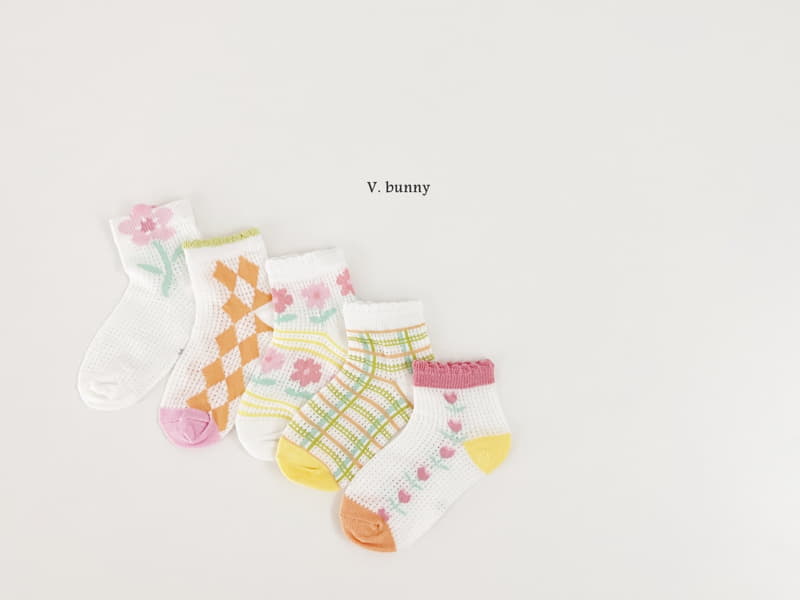 V Bunny - Korean Children Fashion - #Kfashion4kids - Floral Socks Set - 6