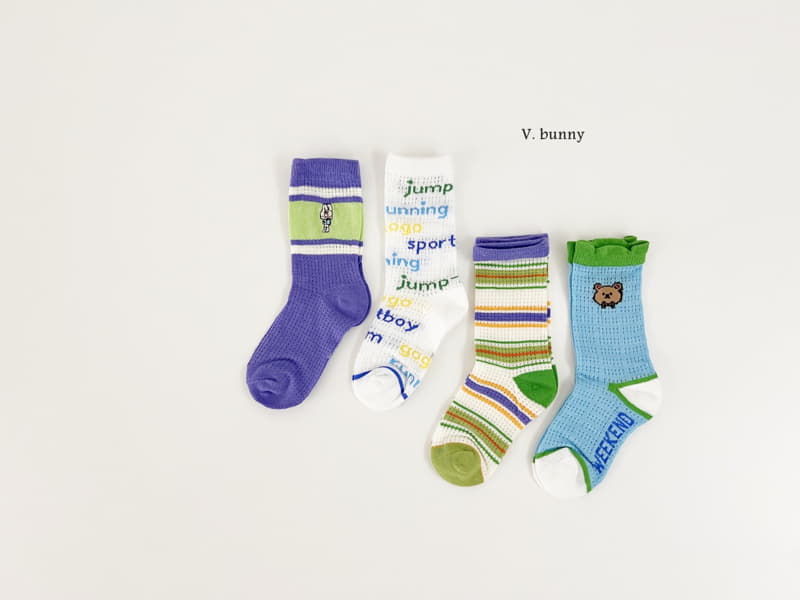 V Bunny - Korean Children Fashion - #stylishchildhood - Barnie Bear Socks Set - 4