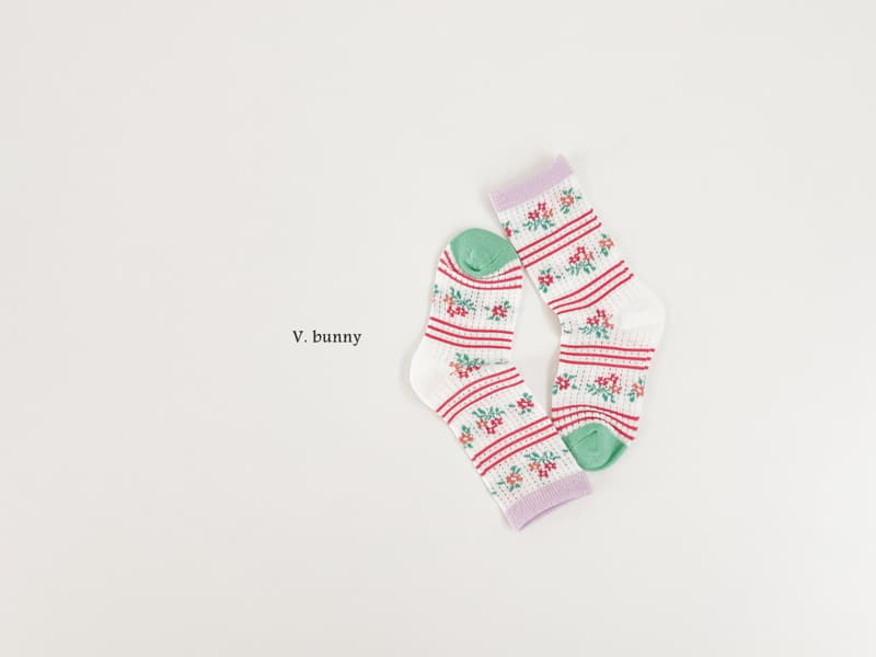 V Bunny - Korean Children Fashion - #childofig - Ribbon String Socks Set - 2