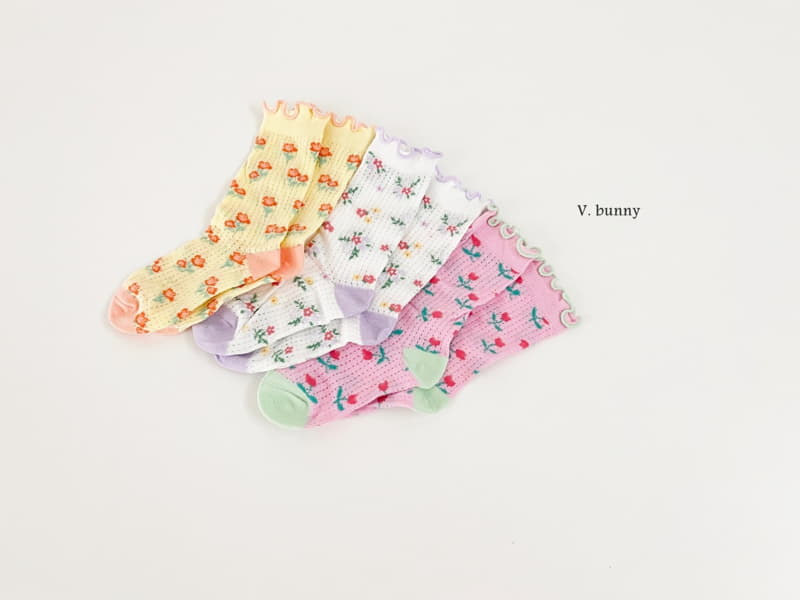 V Bunny - Korean Children Fashion - #childofig - Frill Garden Socks Set - 8