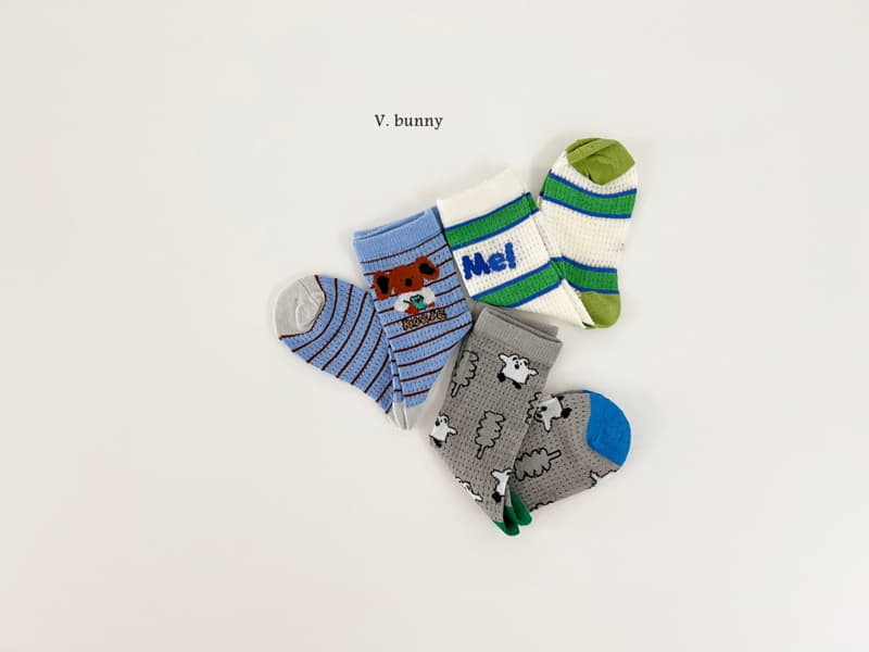 V Bunny - Korean Children Fashion - #childofig - Cotdan Socks Set