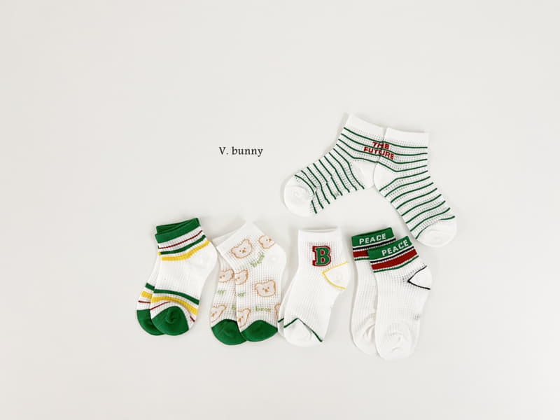 V Bunny - Korean Children Fashion - #childrensboutique - Boston Socks Set - 7