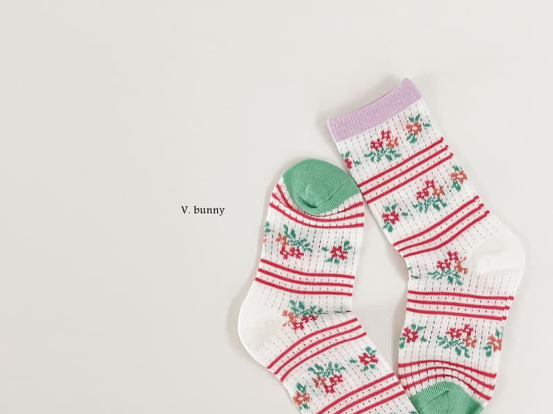 V Bunny - Korean Children Fashion - #childrensboutique - Ribbon String Socks Set - 3
