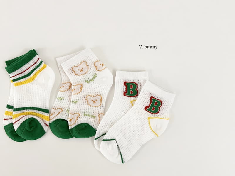 V Bunny - Korean Children Fashion - #designkidswear - Boston Socks Set - 8