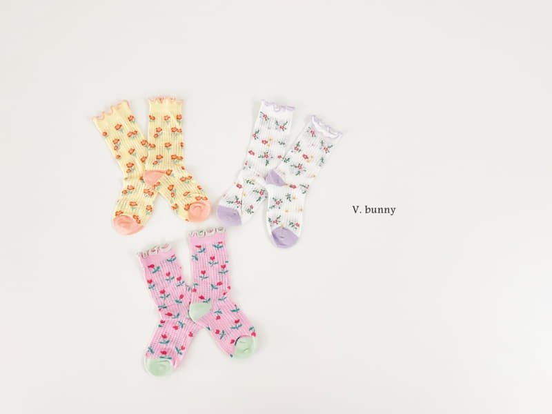 V Bunny - Korean Children Fashion - #designkidswear - Frill Garden Socks Set - 10