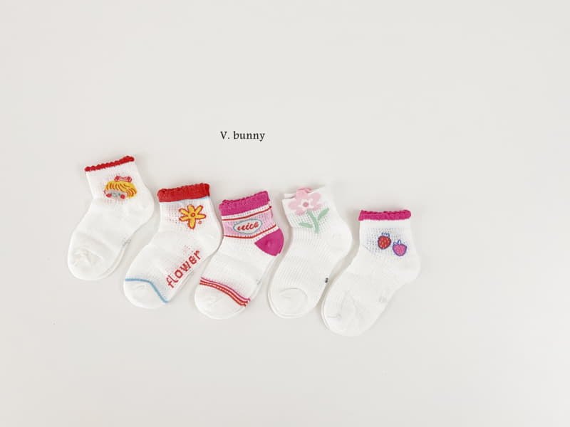 V Bunny - Korean Children Fashion - #discoveringself - Minimi Socks Set - 6