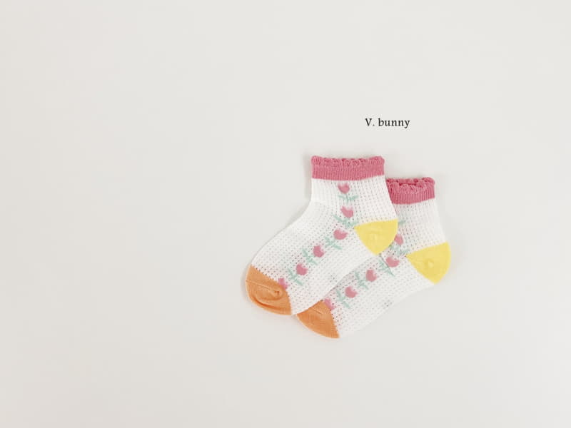 V Bunny - Korean Children Fashion - #discoveringself - Floral Socks Set