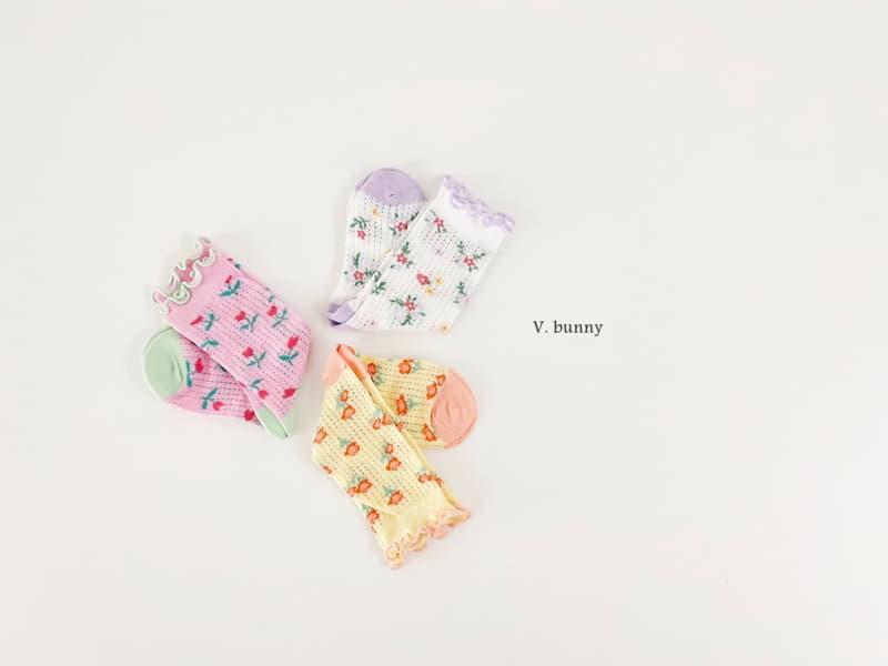 V Bunny - Korean Children Fashion - #discoveringself - Frill Garden Socks Set - 11