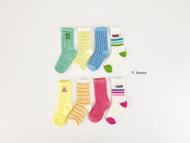 V Bunny - Korean Children Fashion - #fashionkids - Bon Jour Socks Set - 11