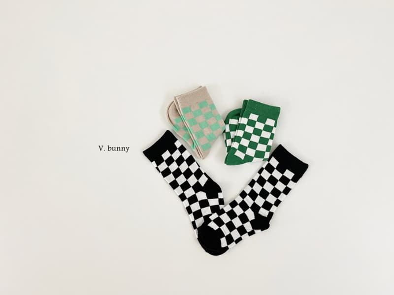 V Bunny - Korean Children Fashion - #fashionkids - Checker Board Socks Set