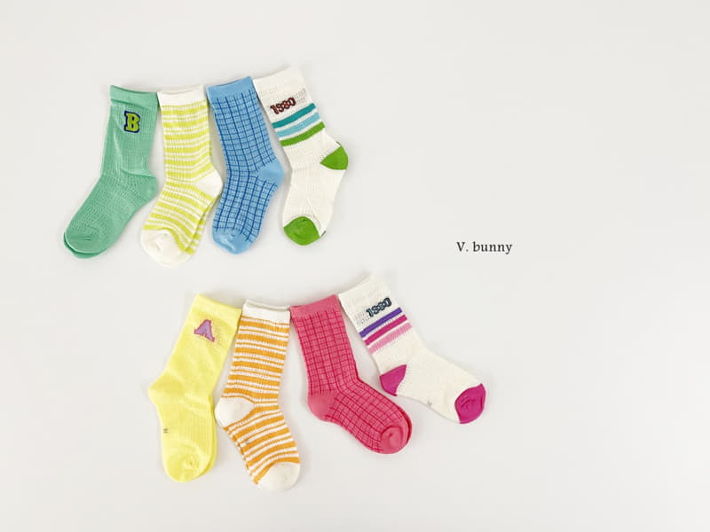 V Bunny - Korean Children Fashion - #kidsshorts - Bon Jour Socks Set - 12