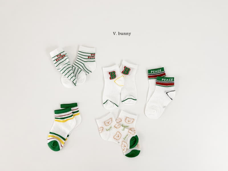 V Bunny - Korean Children Fashion - #kidsshorts - Boston Socks Set - 11