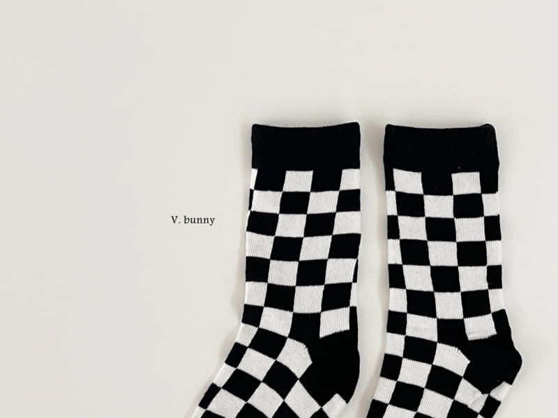 V Bunny - Korean Children Fashion - #kidsstore - Checker Board Socks Set - 3