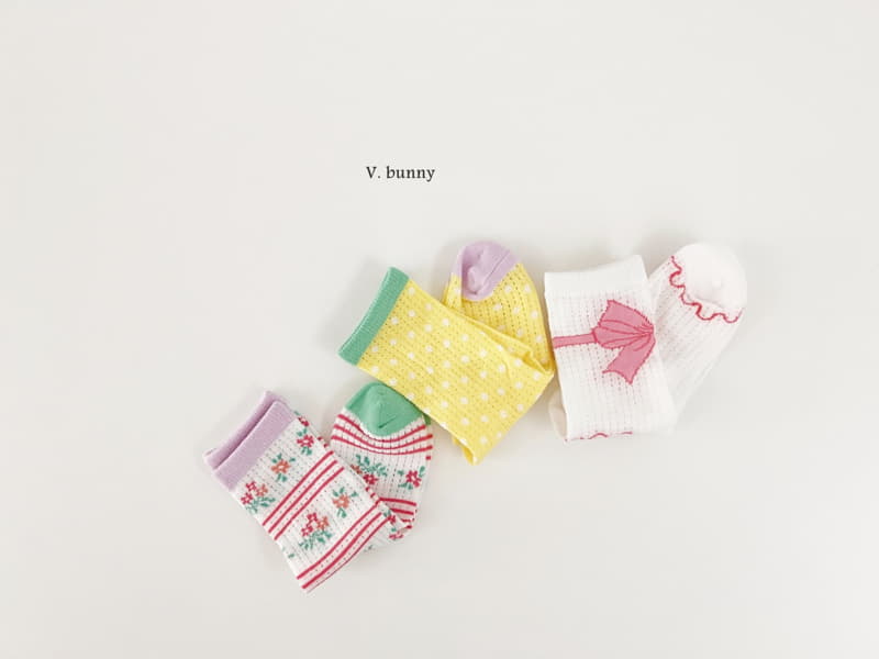 V Bunny - Korean Children Fashion - #kidzfashiontrend - Ribbon String Socks Set - 9