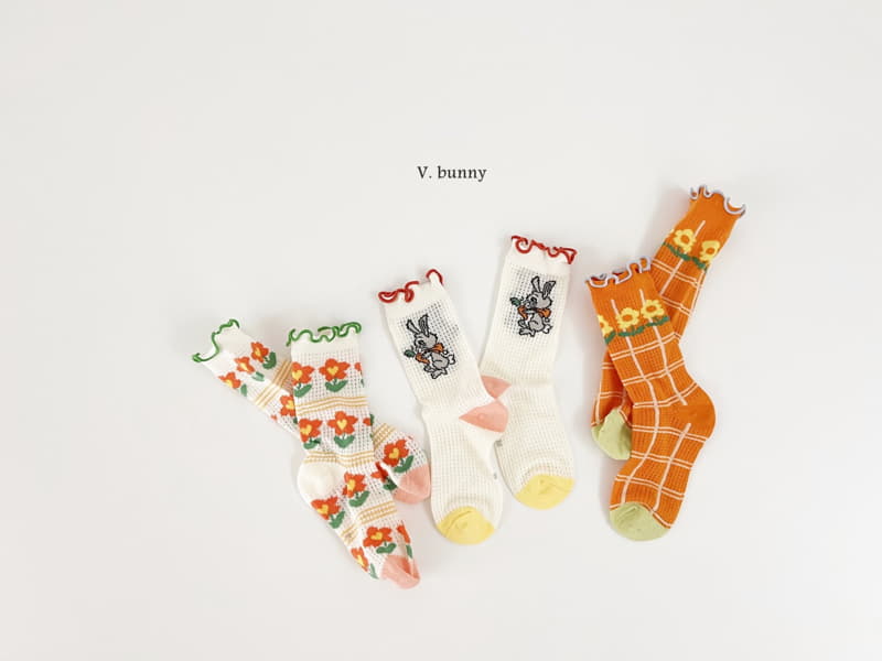 V Bunny - Korean Children Fashion - #kidzfashiontrend - Carrot Rabbit Socks Set - 7
