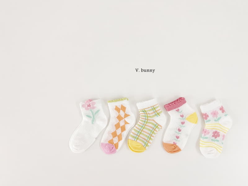V Bunny - Korean Children Fashion - #magicofchildhood - Floral Socks Set - 8