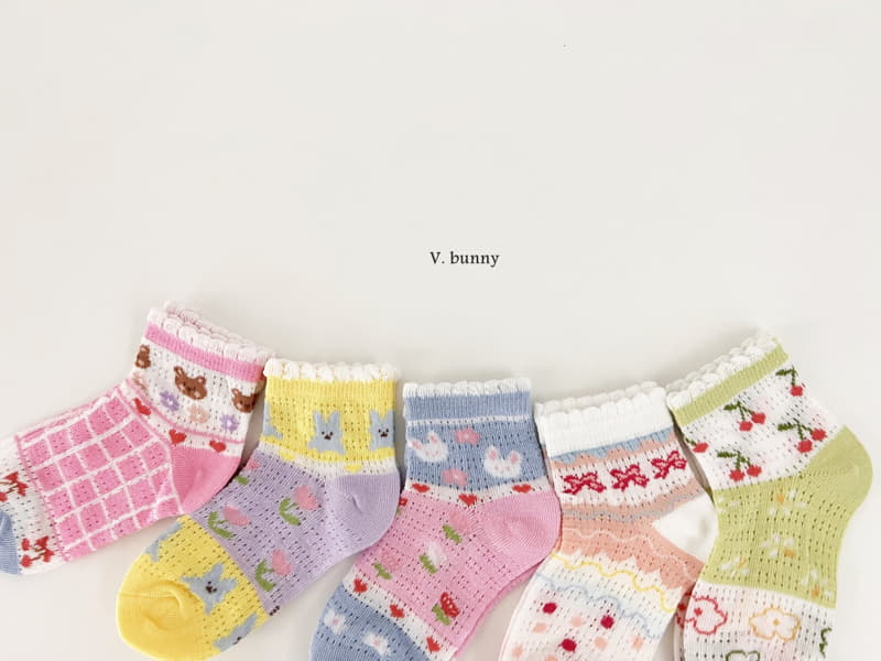 V Bunny - Korean Children Fashion - #magicofchildhood - Colorful Socks Set - 6