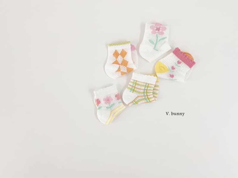 V Bunny - Korean Children Fashion - #prettylittlegirls - Floral Socks Set - 10