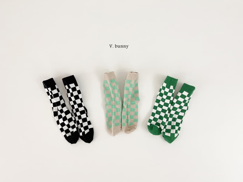V Bunny - Korean Children Fashion - #prettylittlegirls - Checker Board Socks Set - 9