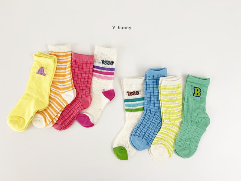 V Bunny - Korean Children Fashion - #stylishchildhood - Bon Jour Socks Set - 6