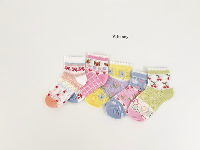 V Bunny - Korean Children Fashion - #stylishchildhood - Colorful Socks Set - 11