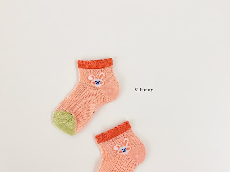 V Bunny - Korean Children Fashion - #stylishchildhood - Flwoer Rabbit Socks Set - 6