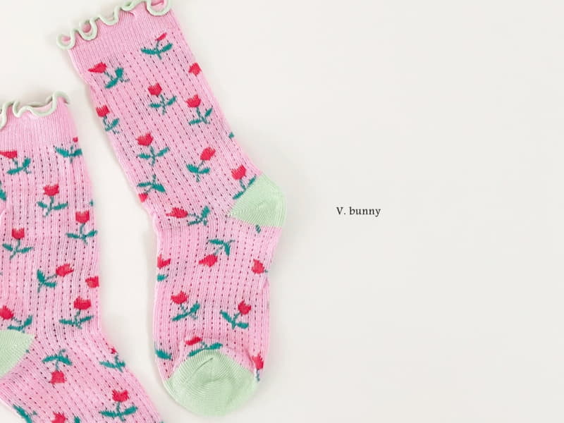 V Bunny - Korean Children Fashion - #todddlerfashion - Frill Garden Socks Set - 5