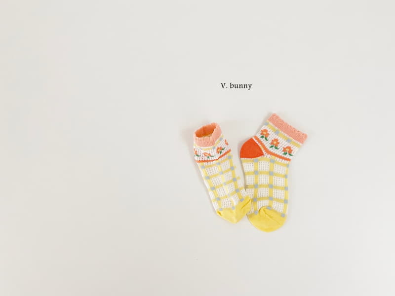 V Bunny - Korean Children Fashion - #prettylittlegirls - Flwoer Rabbit Socks Set - 4