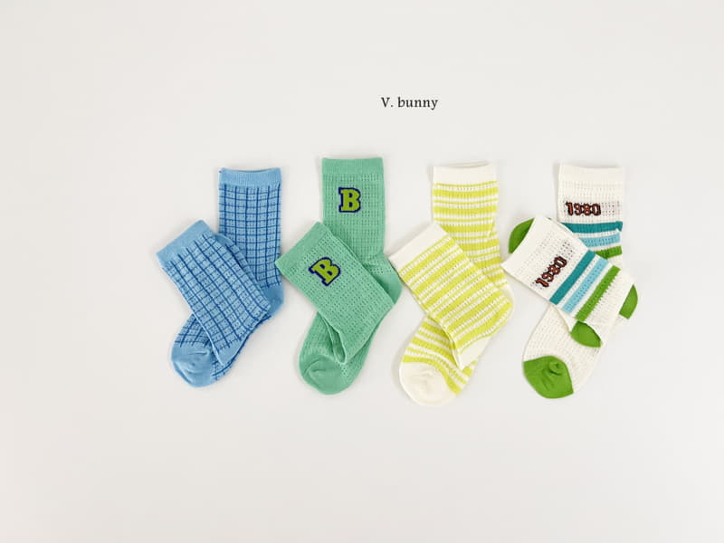 V Bunny - Korean Children Fashion - #toddlerclothing - Bon Jour Socks Set - 5