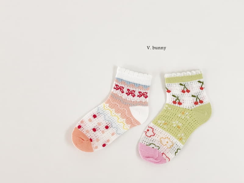 V Bunny - Korean Children Fashion - #toddlerclothing - Colorful Socks Set - 10