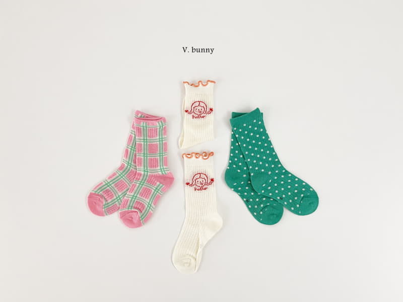 V Bunny - Korean Children Fashion - #toddlerclothing - Anna Socks Set - 9