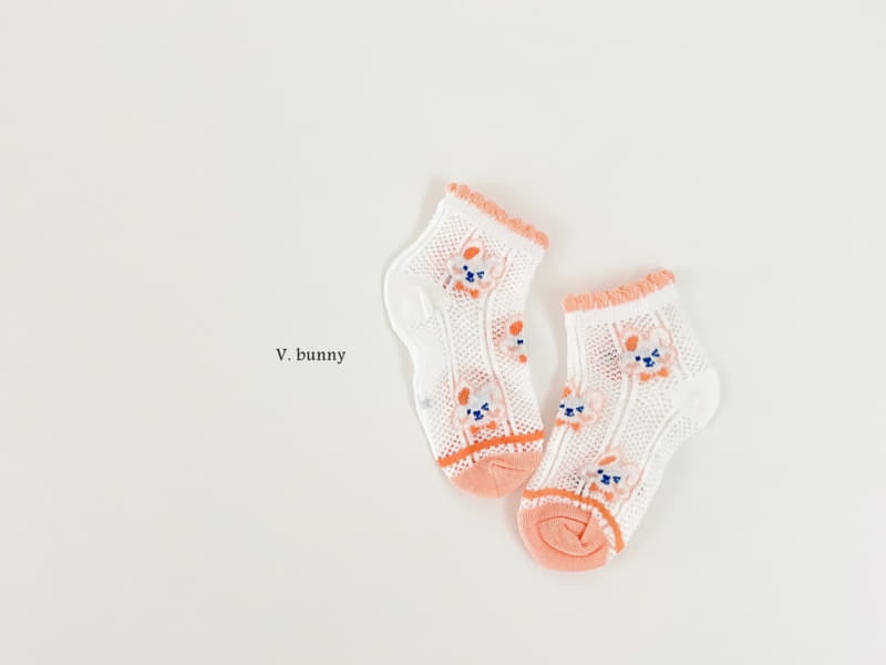 V Bunny - Korean Children Fashion - #toddlerclothing - Flwoer Rabbit Socks Set - 5