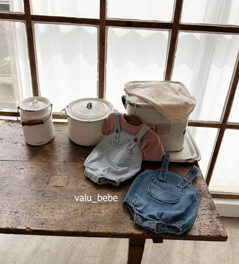 Valu Bebe - Korean Baby Fashion - #babyboutique - Denim Dungarees Bodysuit