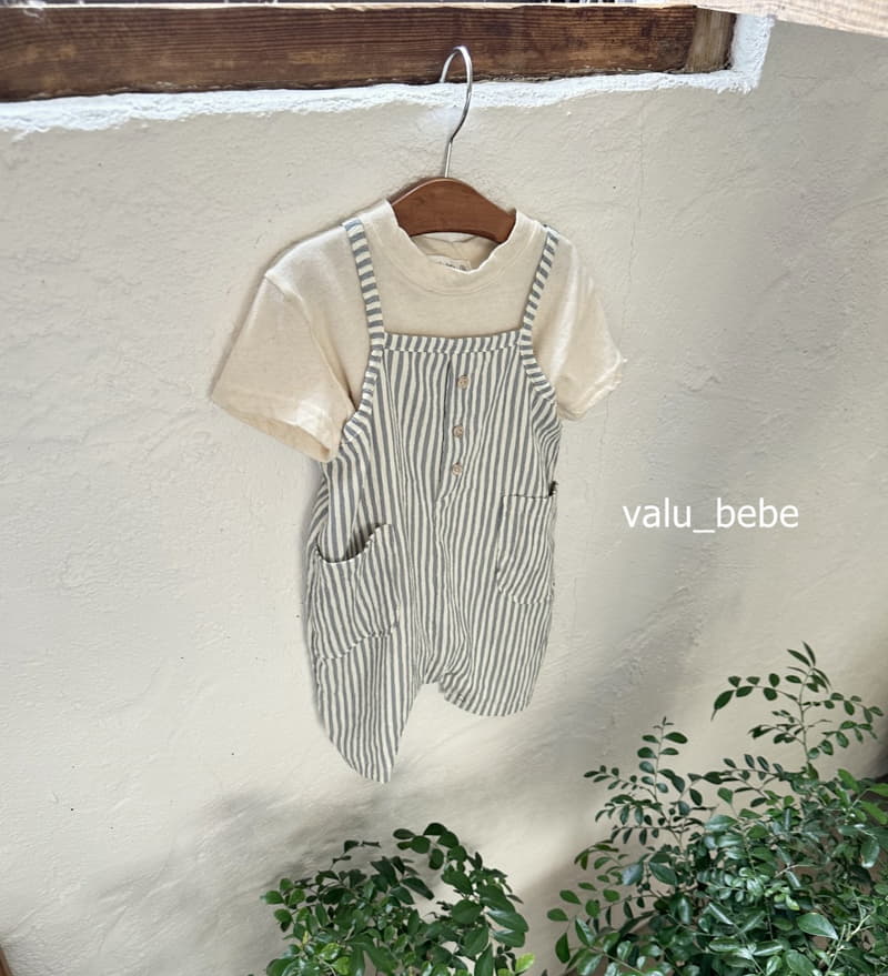 Valu Bebe - Korean Baby Fashion - #babyboutiqueclothing - Stripes Dungarees Bodysuit - 11
