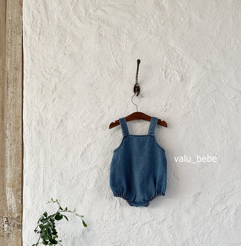 Valu Bebe - Korean Baby Fashion - #babyclothing - Denim Dungarees Bodysuit - 4