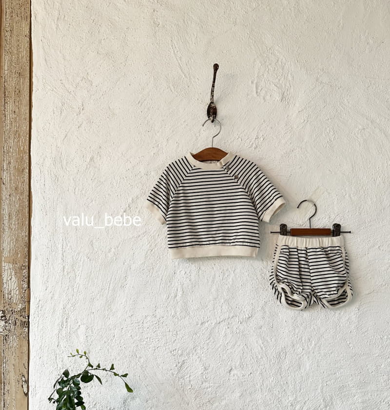 Valu Bebe - Korean Baby Fashion - #babylifestyle - Stripes Cucu Button Tee - 4