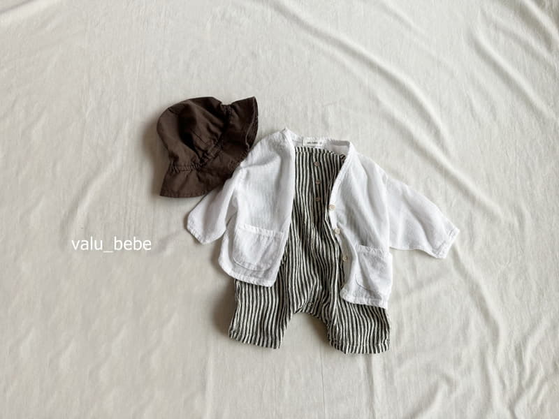 Valu Bebe - Korean Baby Fashion - #babyoninstagram - Stripes Dungarees Bodysuit - 2