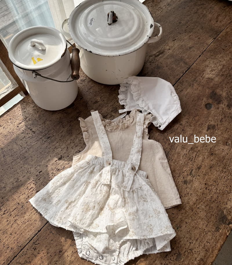 Valu Bebe - Korean Baby Fashion - #babyootd - Flower Dungarees Bodysuit - 3